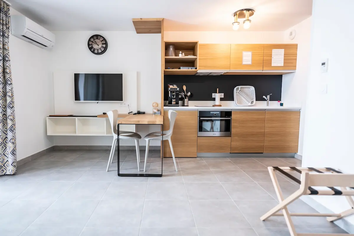 Studio avec lit double 160×200 à la Résidence A Torra